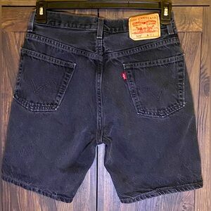 Levi's Black Men's 505 Denim Jean Shorts with Red Tab
